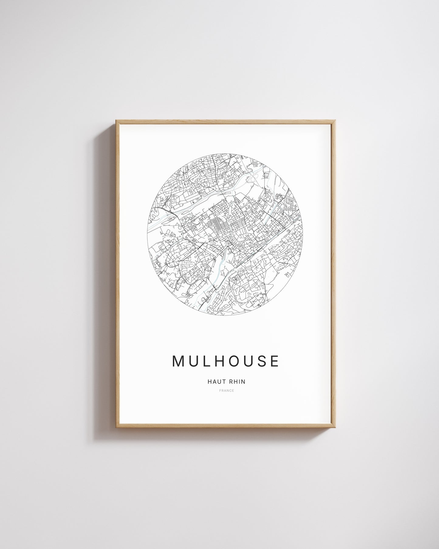 Affiche minimaliste de Mulhouse – plan de ville.