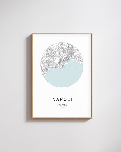 Affiche minimaliste de Napoli – plan de ville.