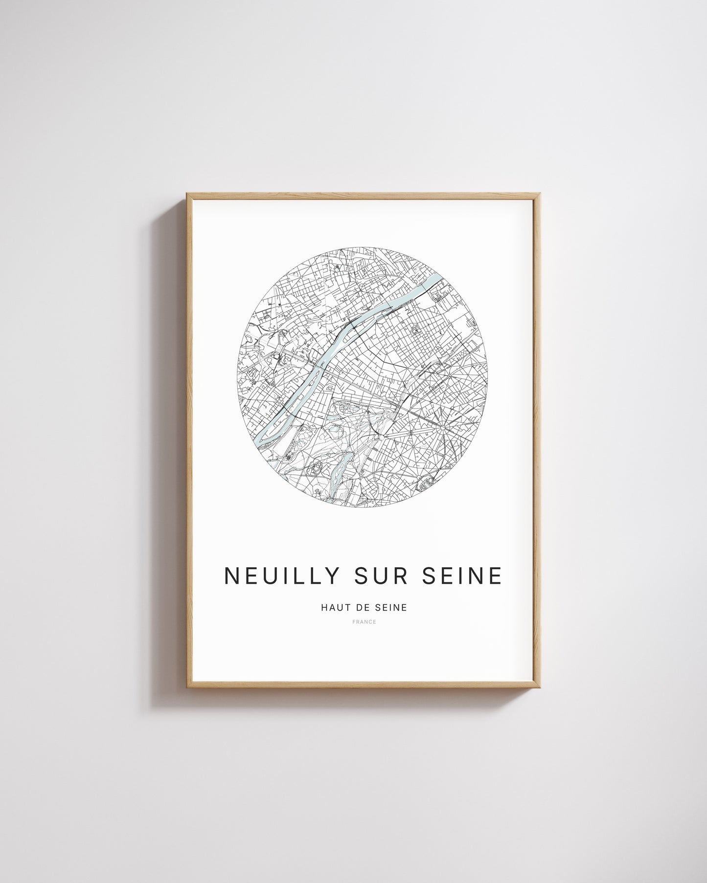Affiche minimaliste de Neuilly-sur-Seine – plan de ville