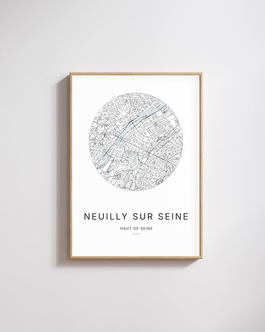 Affiche minimaliste de Neuilly-sur-Seine – plan de ville