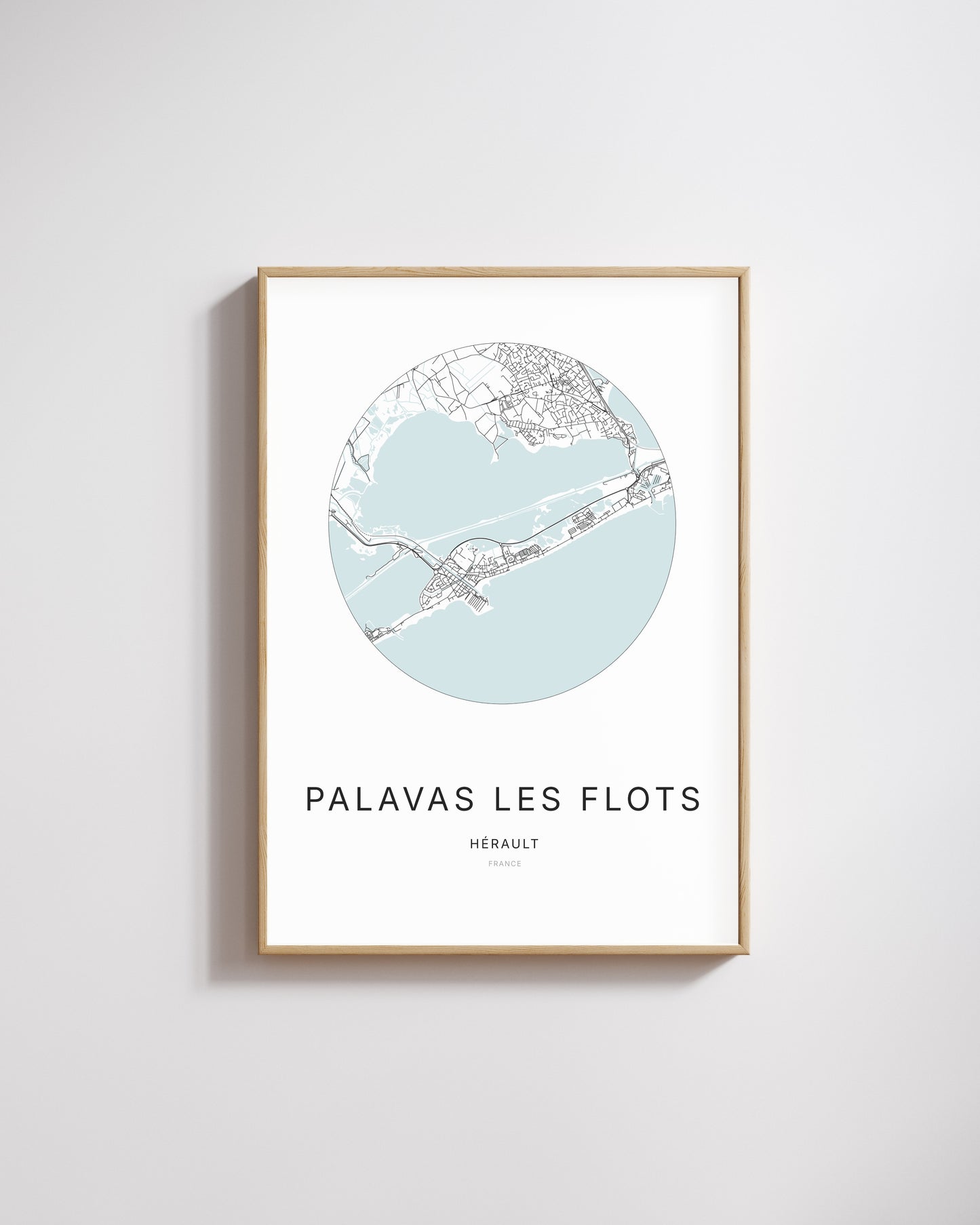 Affiche minimaliste de Palavas-les-Flots – plan de ville.