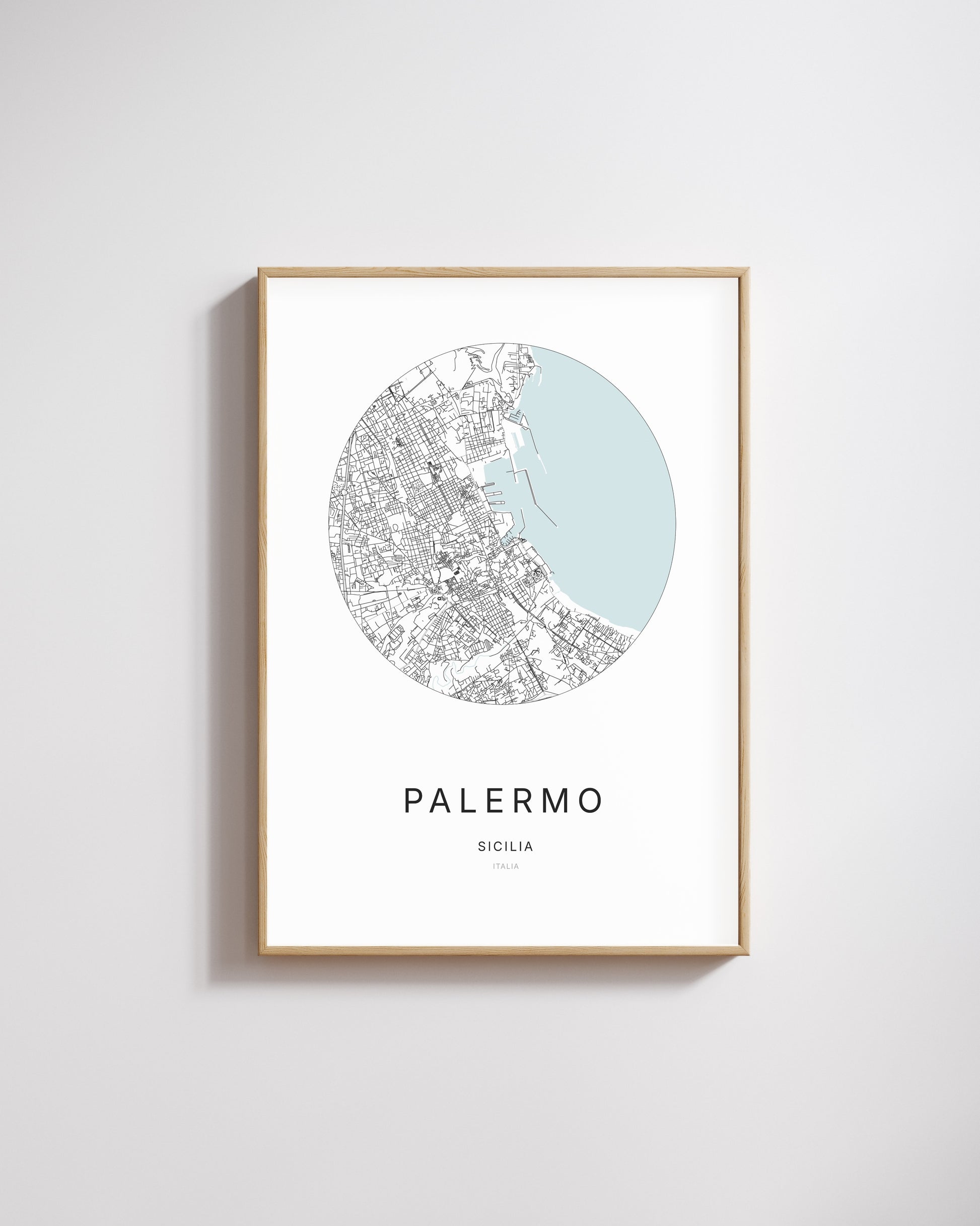 Affiche minimaliste de Palermo – plan de ville.