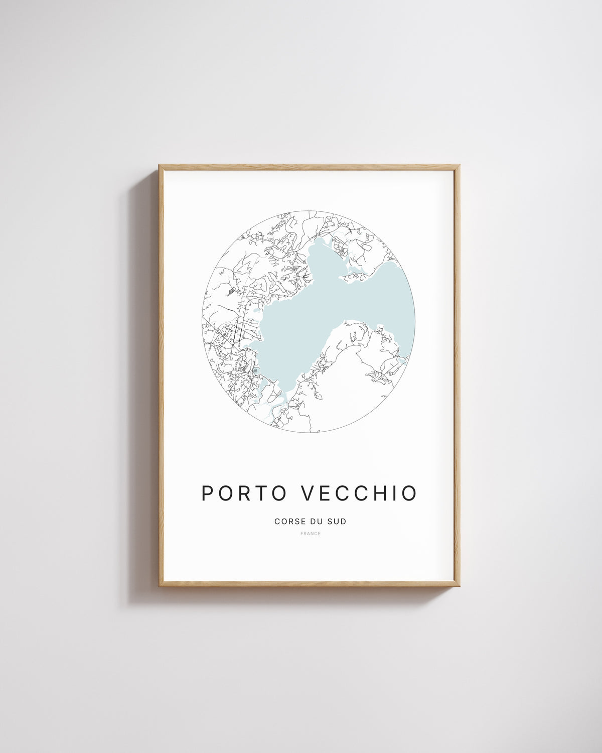 Minimalist city map print of Porto-Vecchio.
