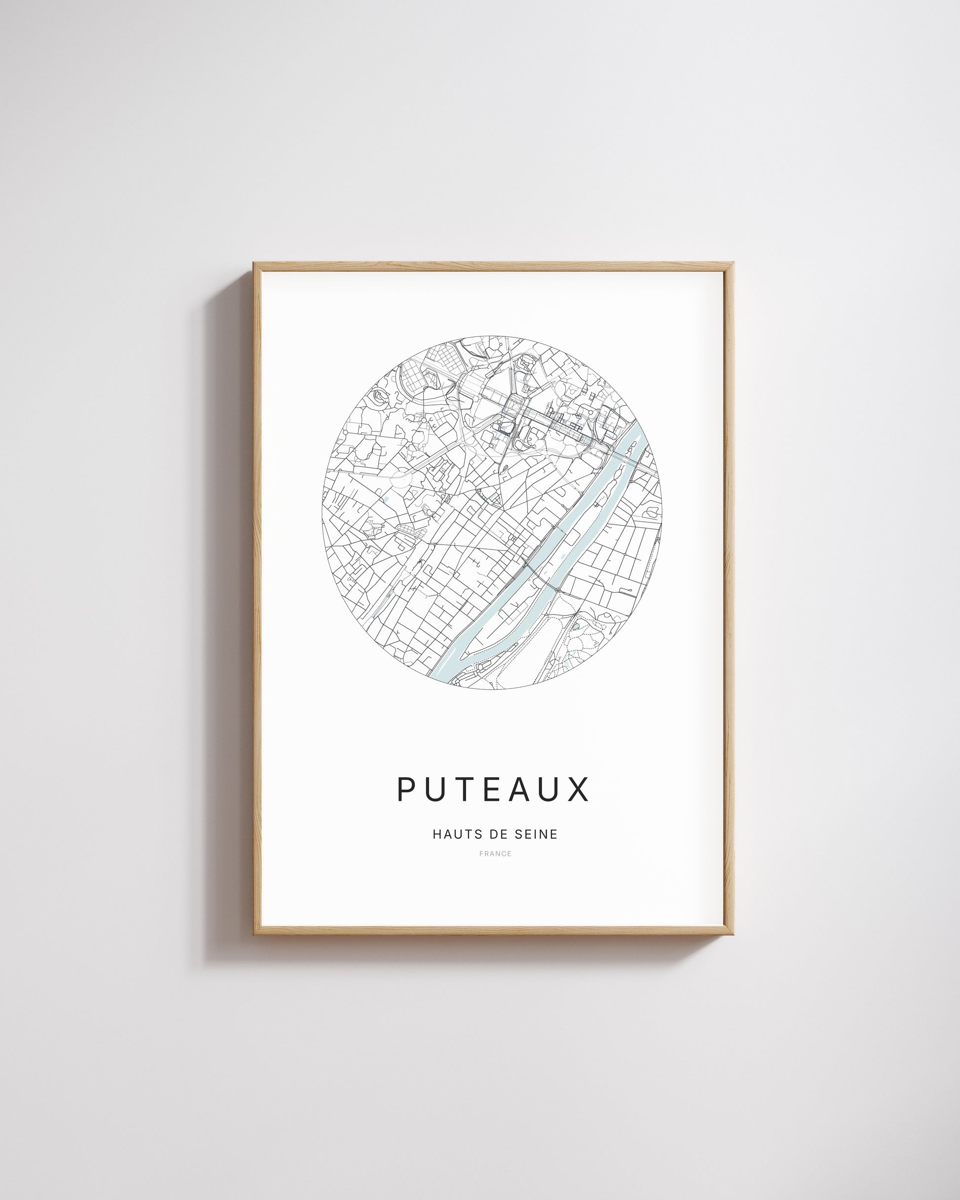 Affiche minimaliste de Puteaux – plan de ville.
