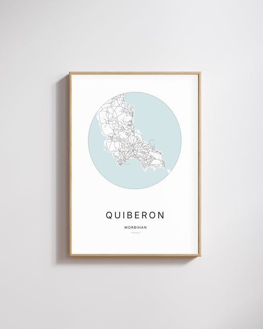 Affiche minimaliste de Quiberon – plan de ville.