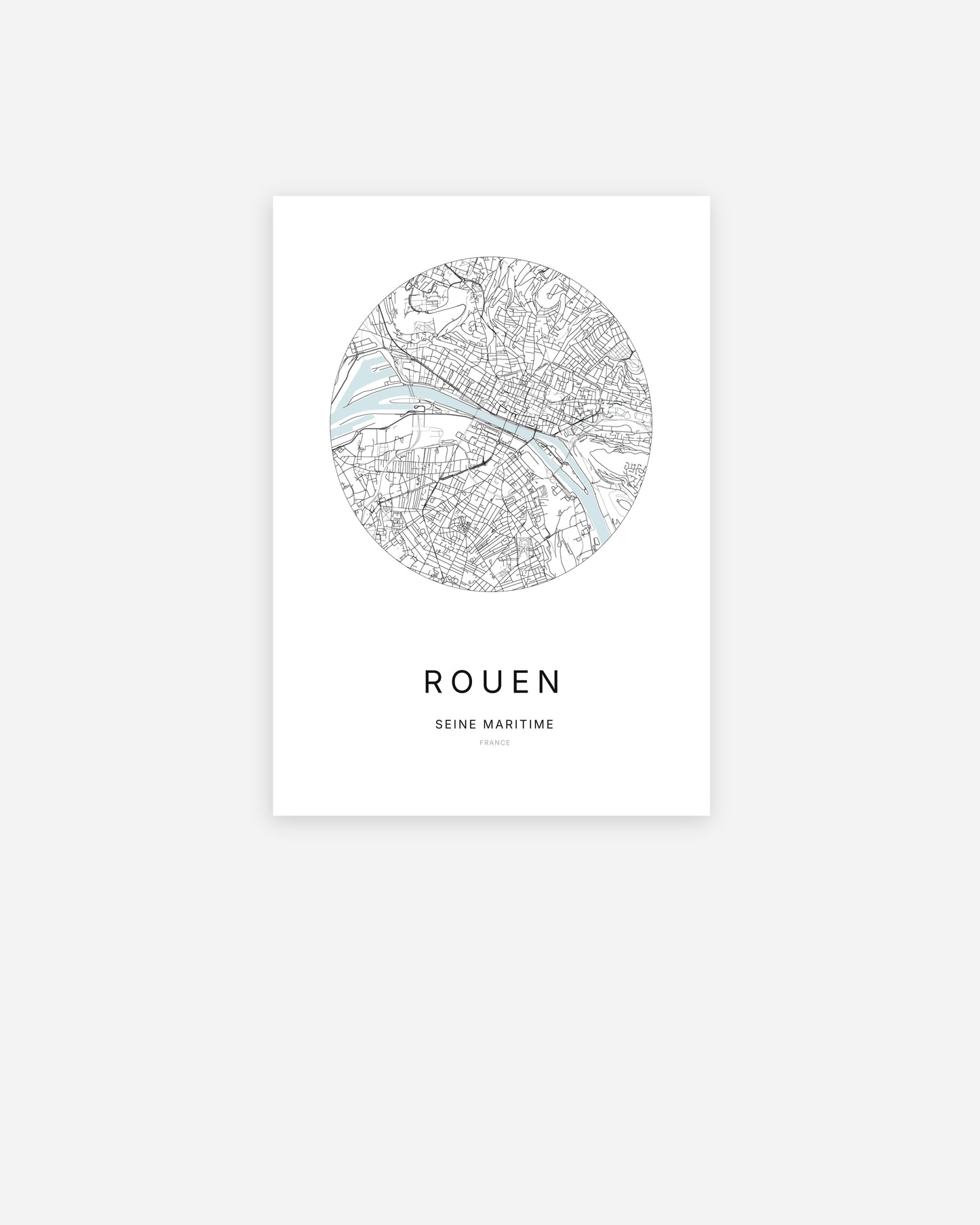 Affiche Rouen – Plan minimaliste