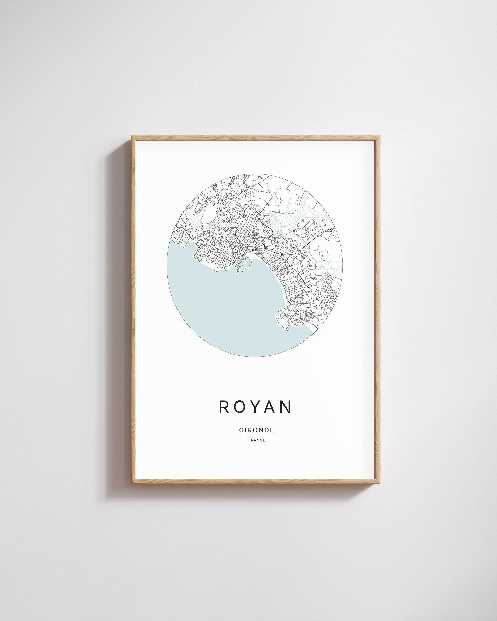 Affiche minimaliste de Royan – plan de ville.