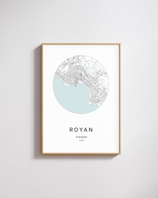 Affiche minimaliste de Royan – plan de ville.