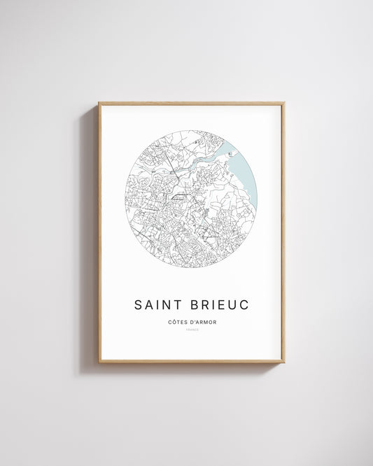 Affiche minimaliste de Saint-Brieuc – plan de ville.