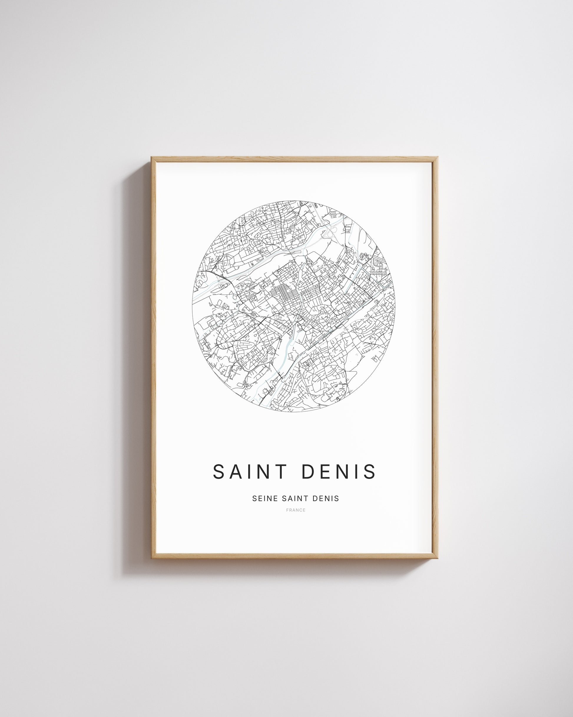 Affiche minimaliste de Saint-Denis – plan de ville.