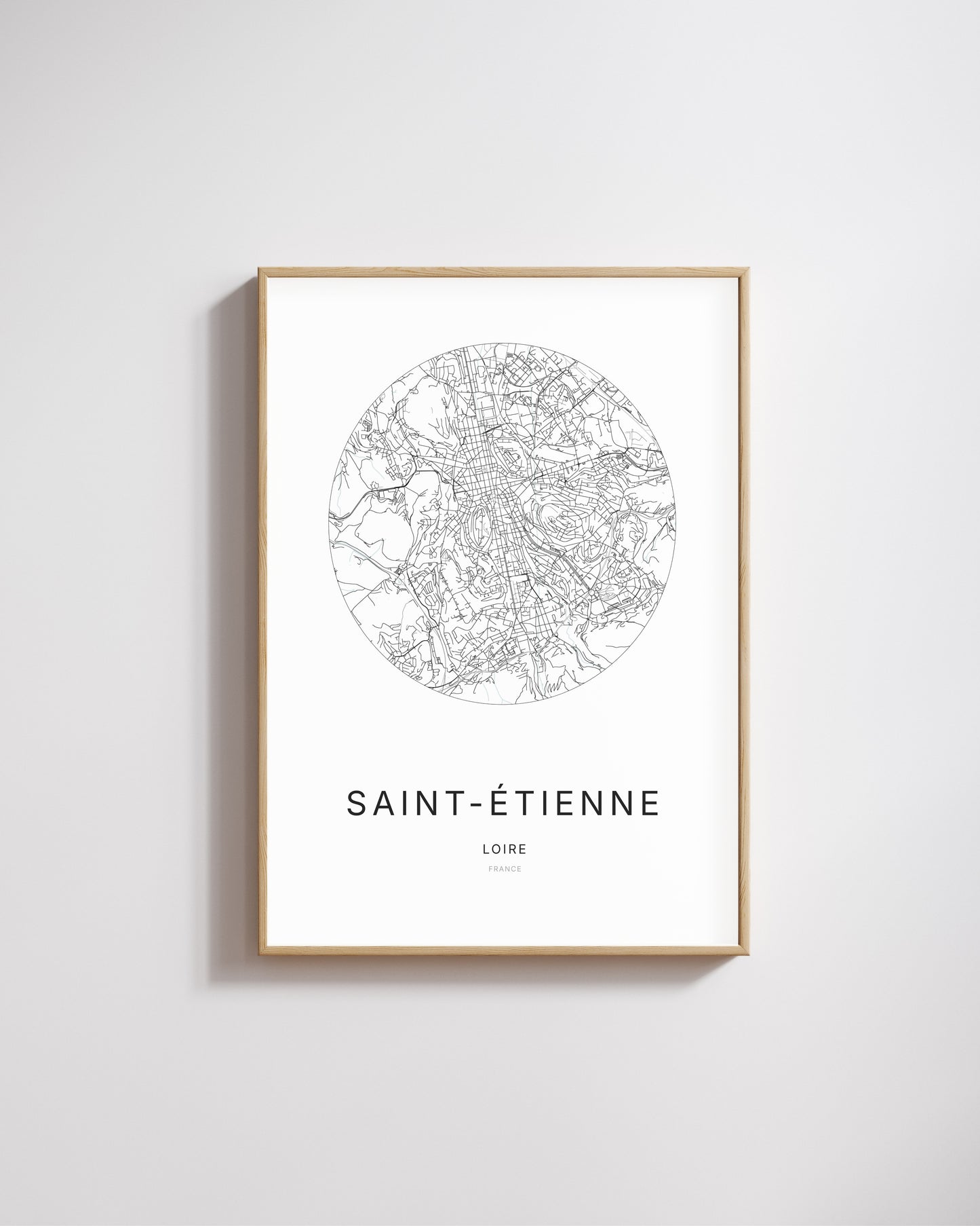 Affiche minimaliste de Saint-Étienne – plan de ville