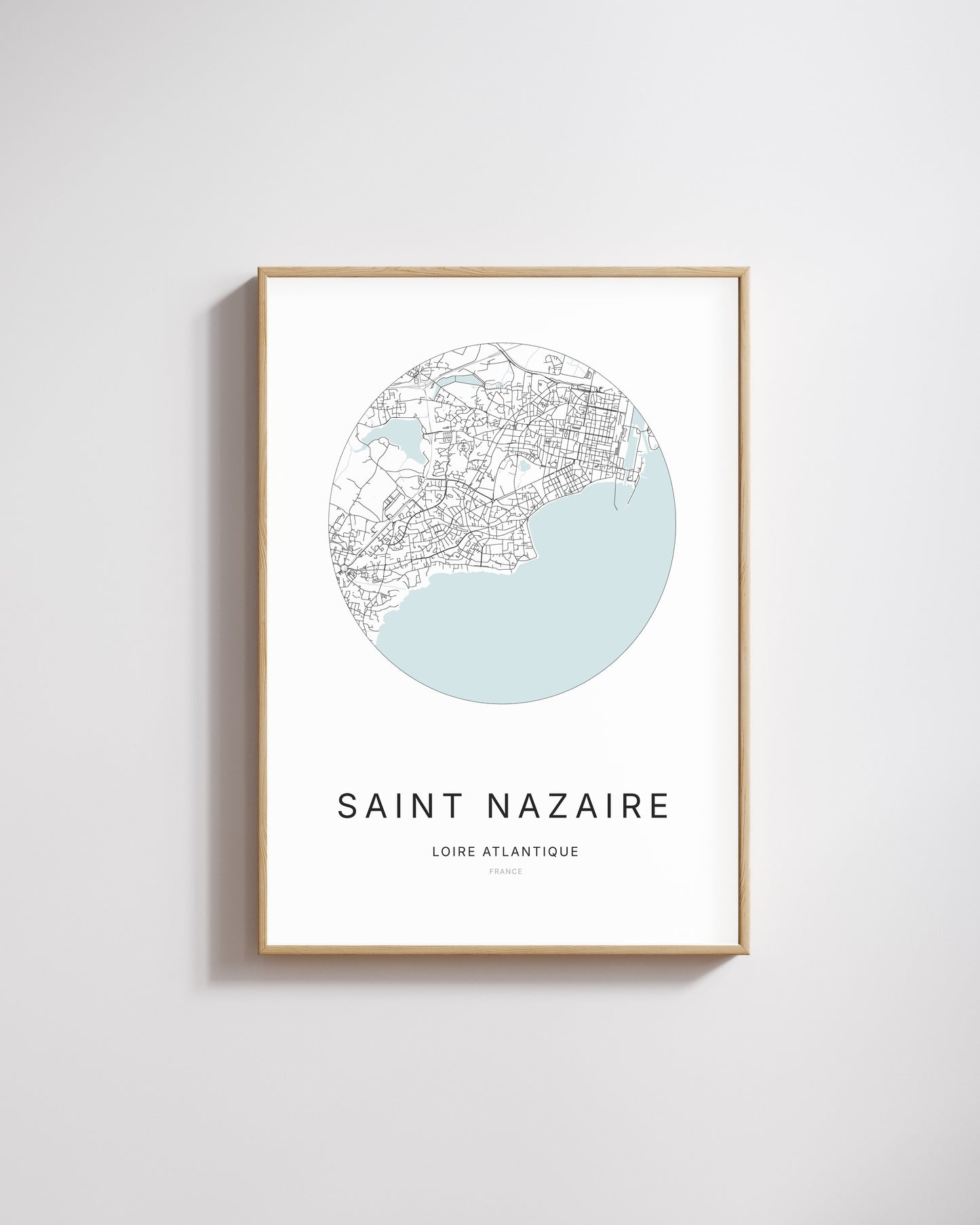 Affiche minimaliste de Saint-Nazaire – plan de ville.