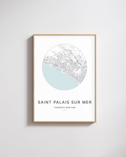 Affiche minimaliste de Saint-Palais-sur-Mer – plan de ville.