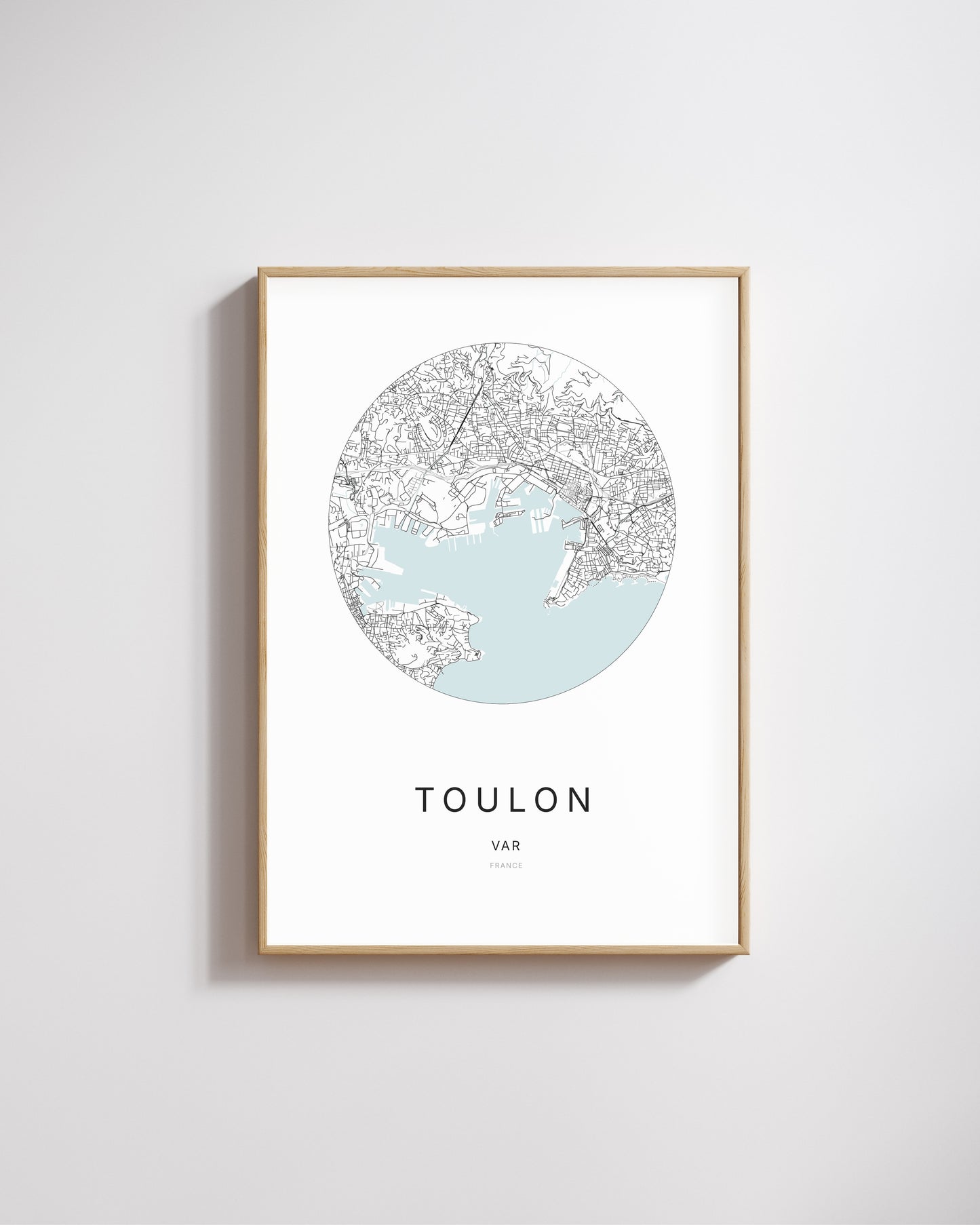 Affiche minimaliste de Toulon – plan de ville