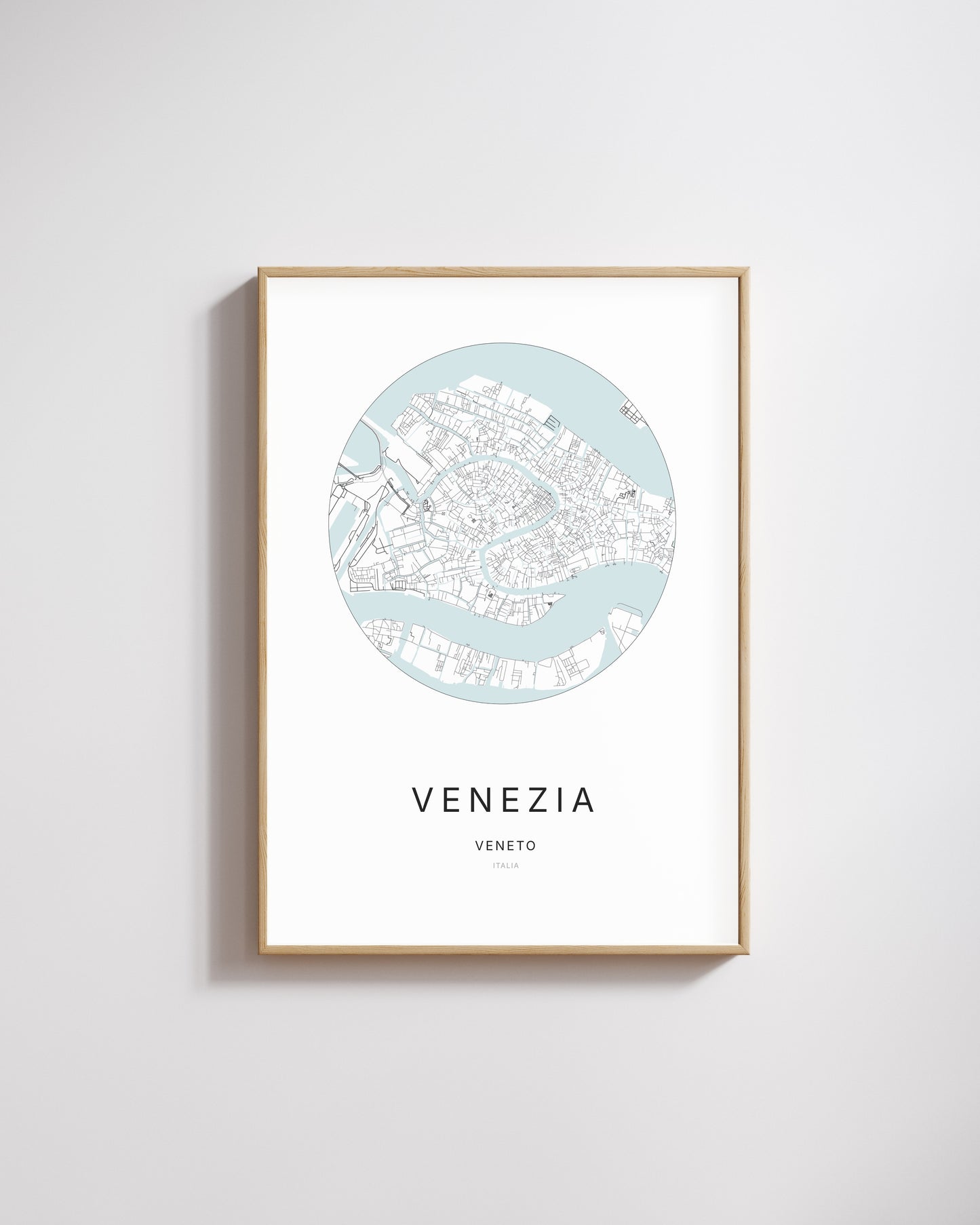 Affiche minimaliste de Venezia – plan de ville.