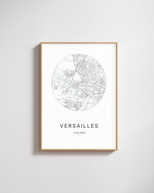 Affiche minimaliste de Versailles – plan de ville.