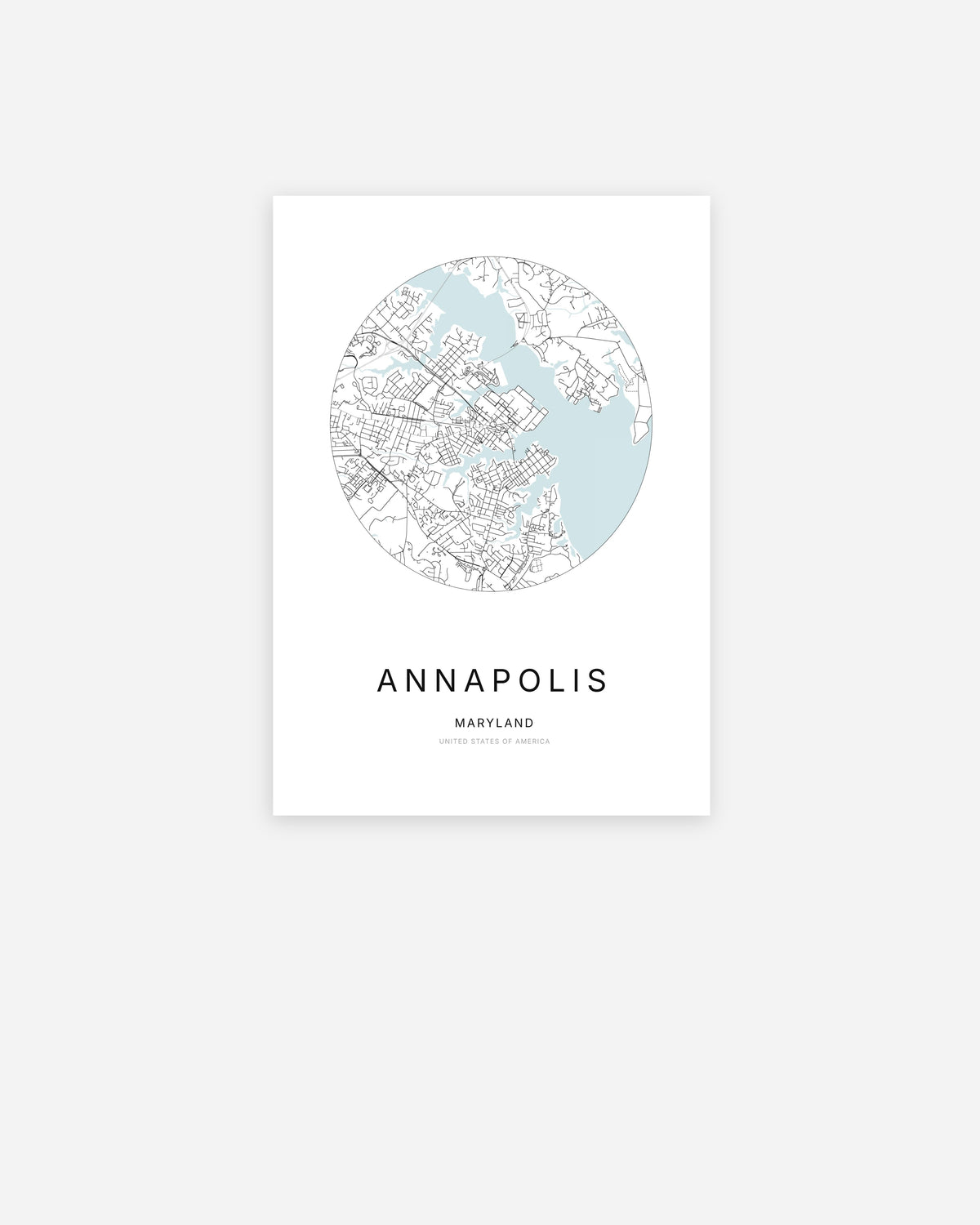 1. Plan de la ville d’Annapolis au design minimaliste.