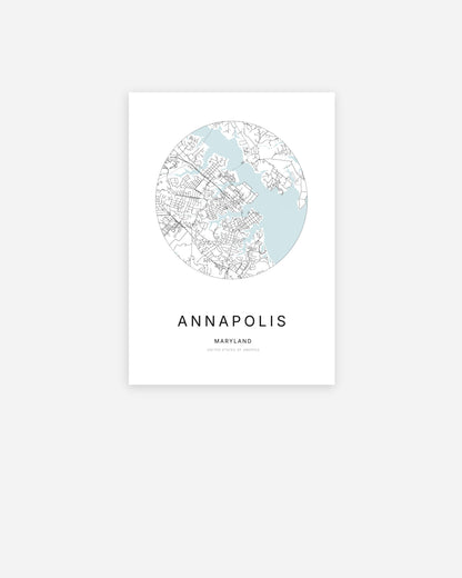 1. Plan de la ville d’Annapolis au design minimaliste.