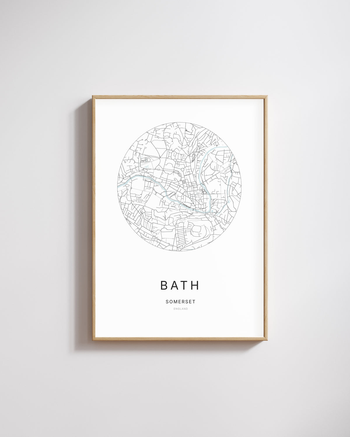 Poster représentant le plan de la ville de Bath.