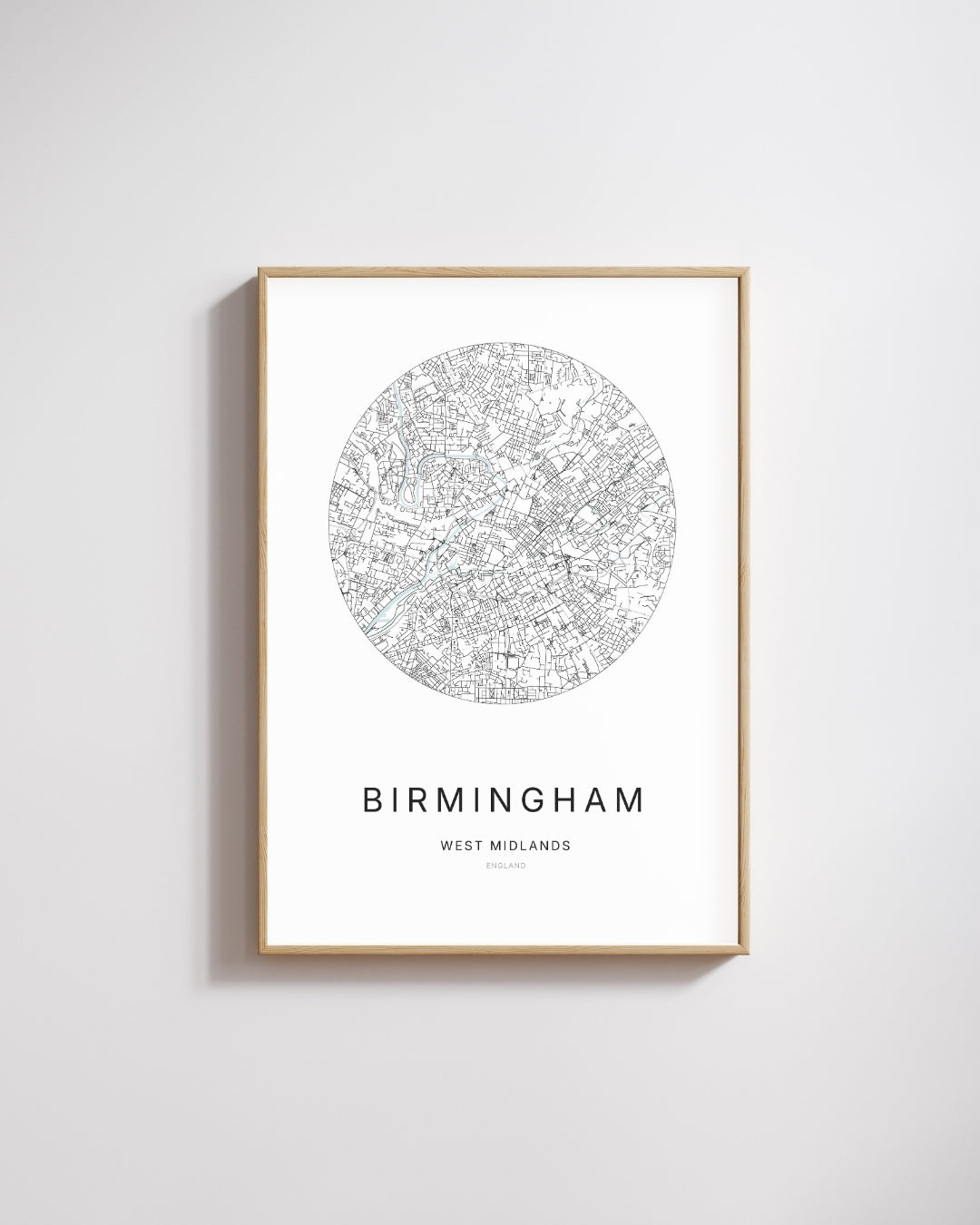 Poster représentant le plan de la ville de Birmingham.