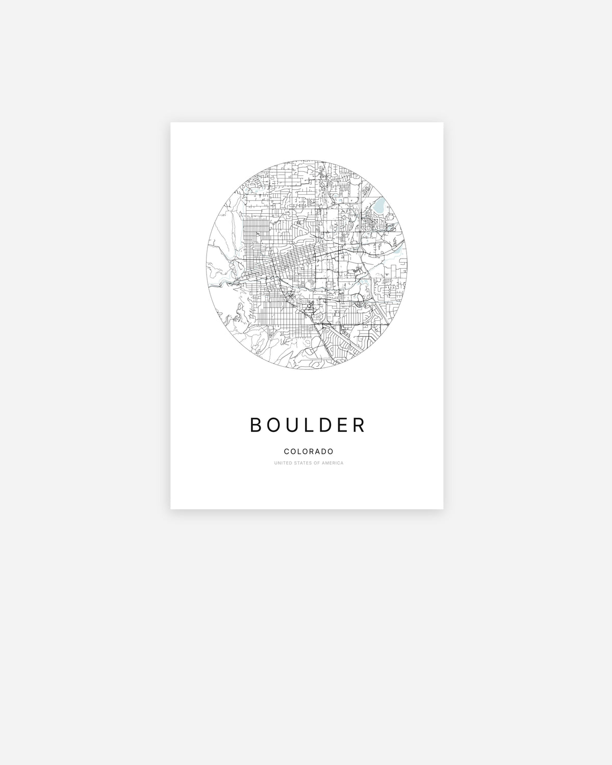 1. Plan de la ville de Boulder au design minimaliste.