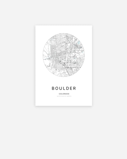 1. Plan de la ville de Boulder au design minimaliste.