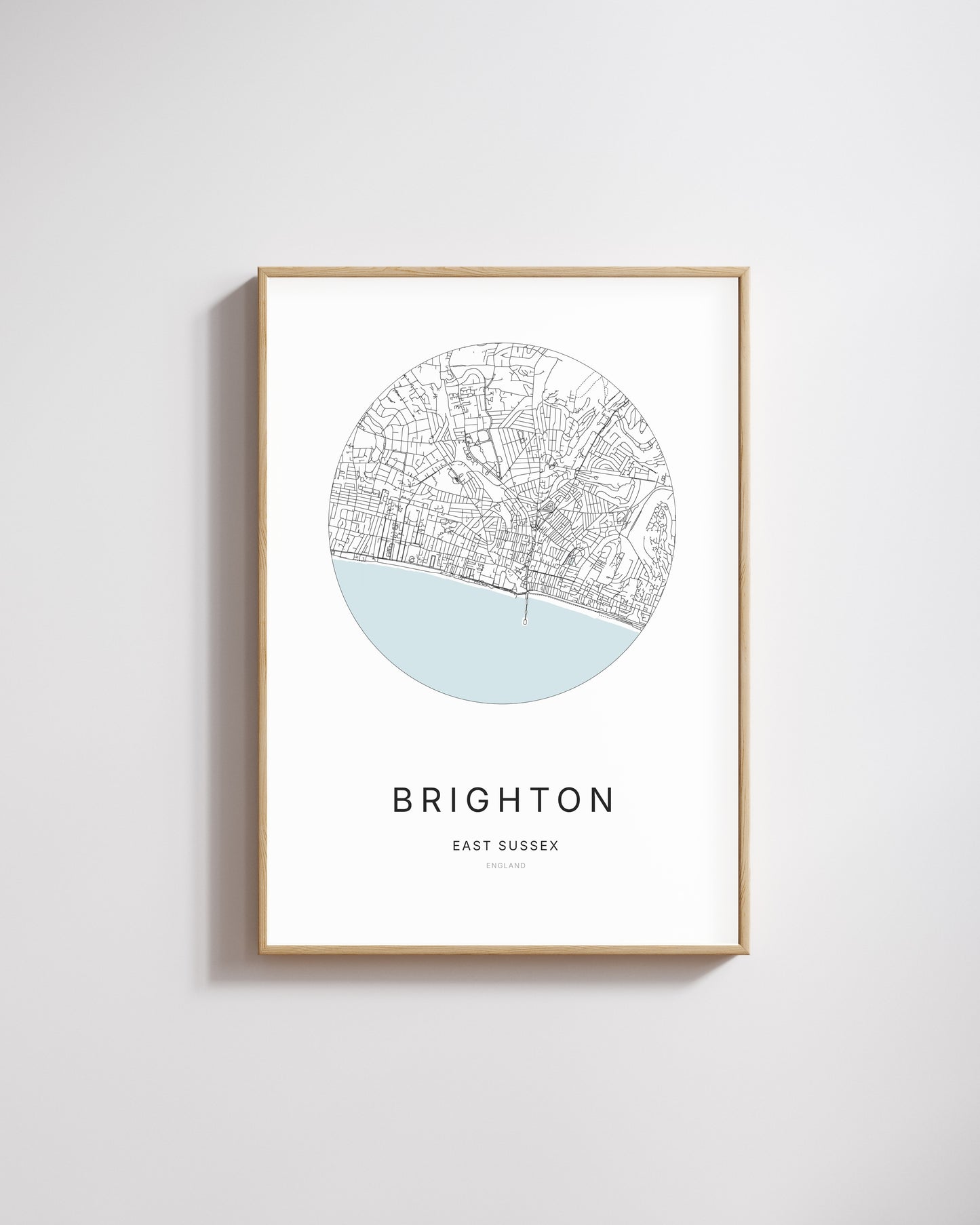 Poster représentant le plan de la ville de Brighton.