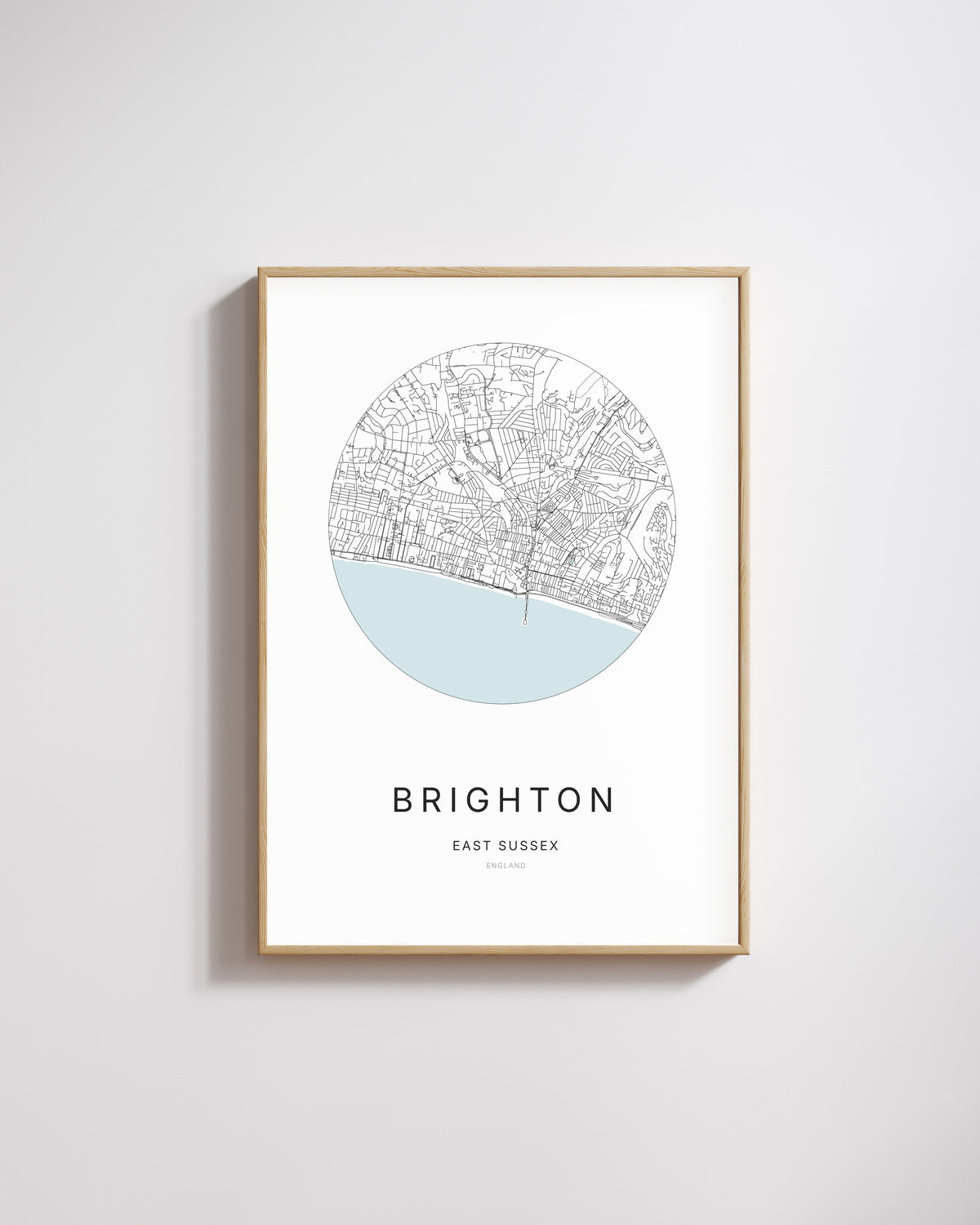 Poster représentant le plan de la ville de Brighton.