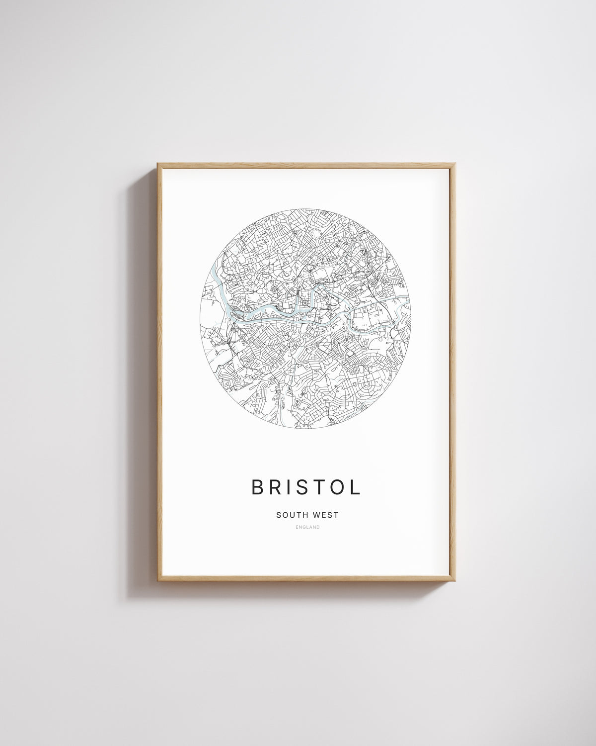 Poster représentant le plan de la ville de Bristol.