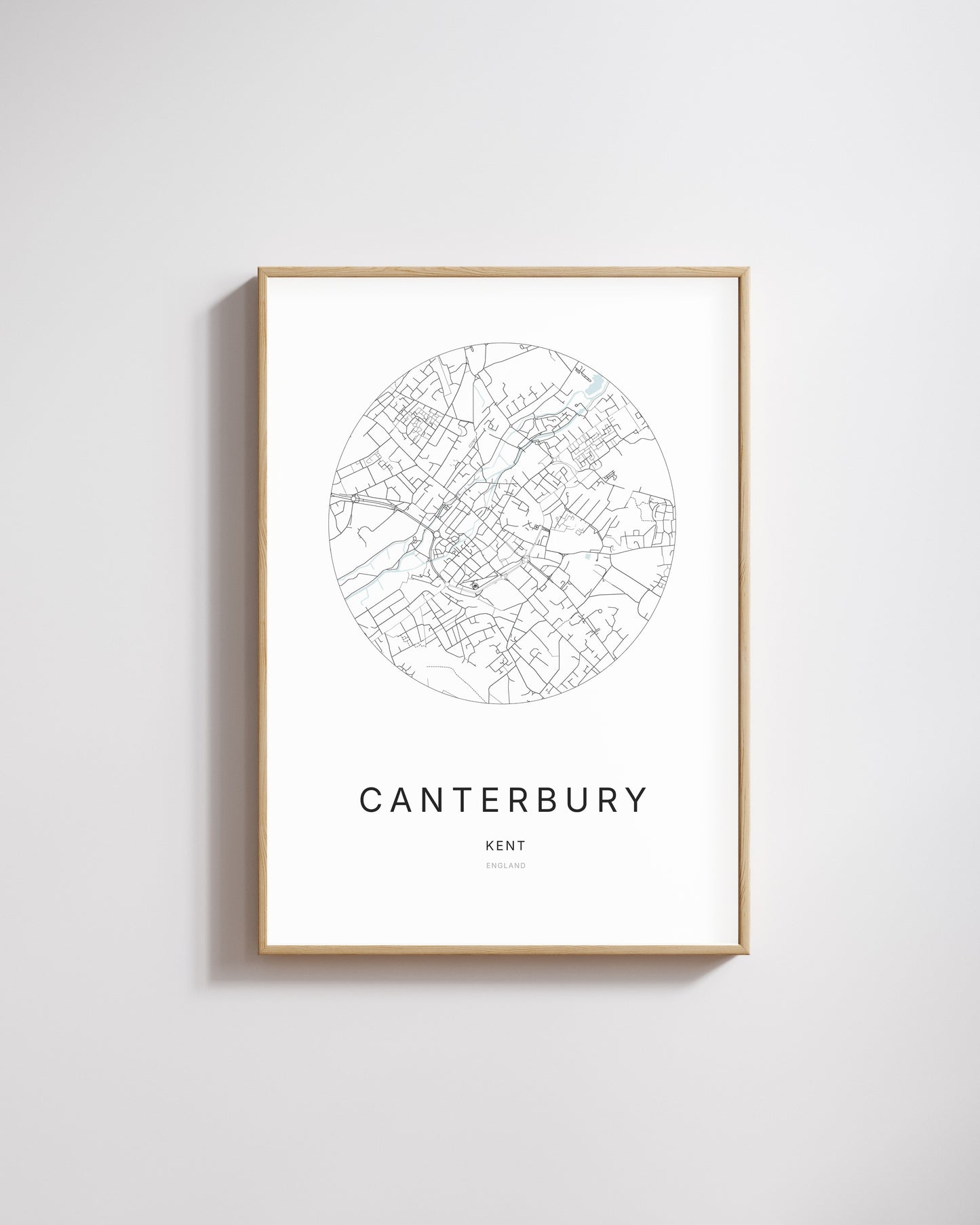 Poster représentant le plan de la ville de Canterbury.