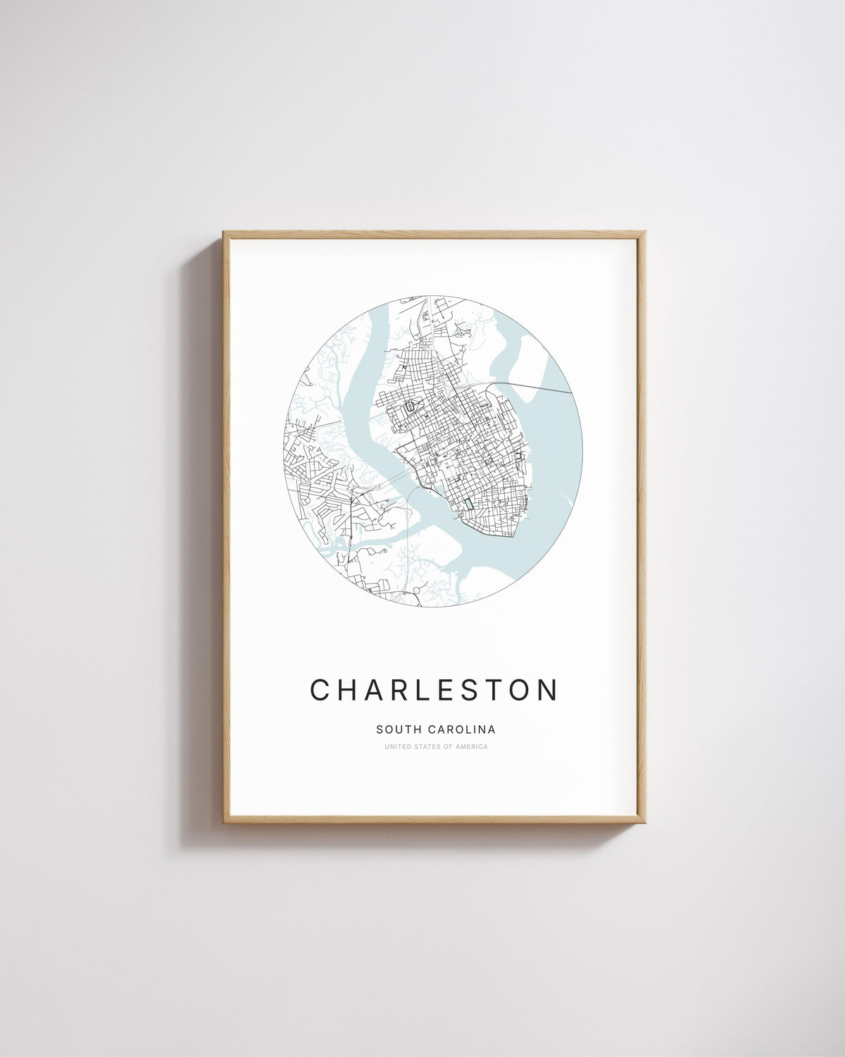 Poster représentant le plan de la ville de Charleston.