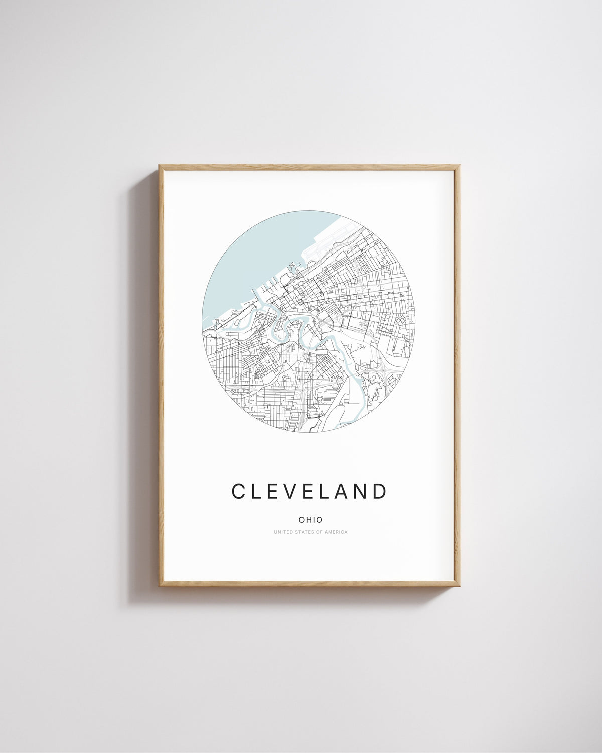 Poster featuring the city map of Cleveland, Ohio.