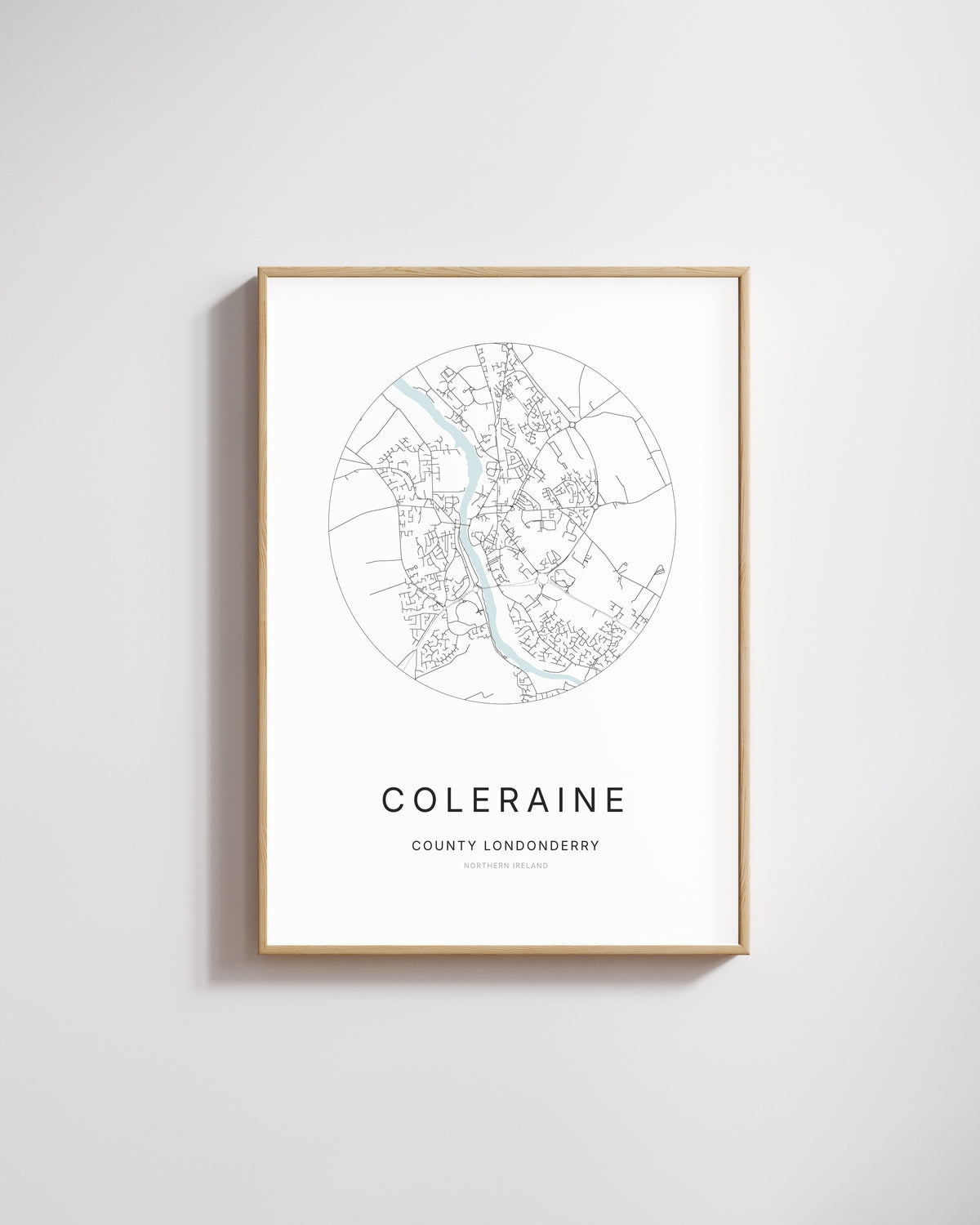 Poster représentant le plan de la ville de Coleraine.