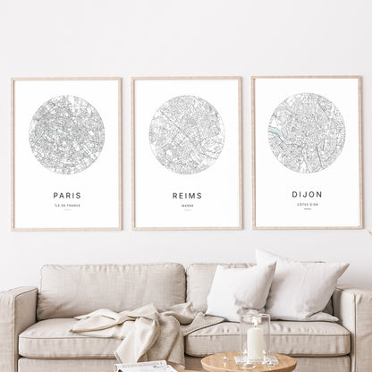 Affiche Reims – Plan minimaliste