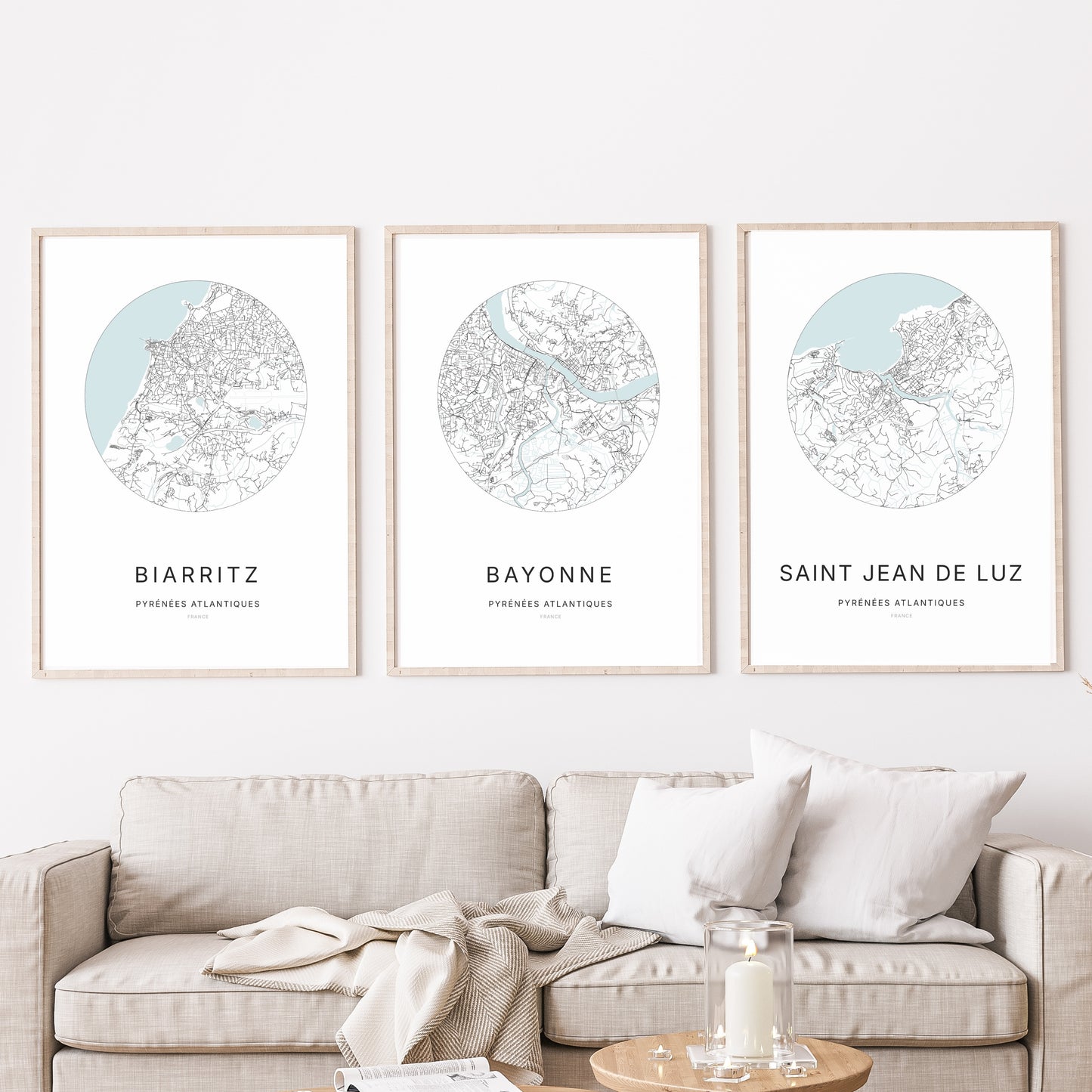 Affiche Bayonne – Plan minimaliste