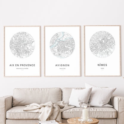 Affiche Avignon – Plan minimaliste