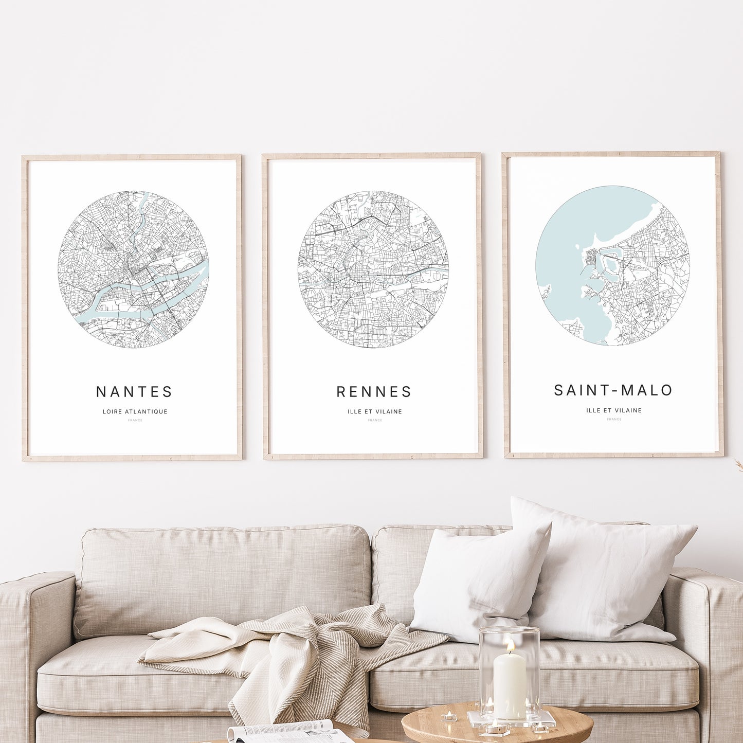 Affiche Rennes – Plan minimaliste