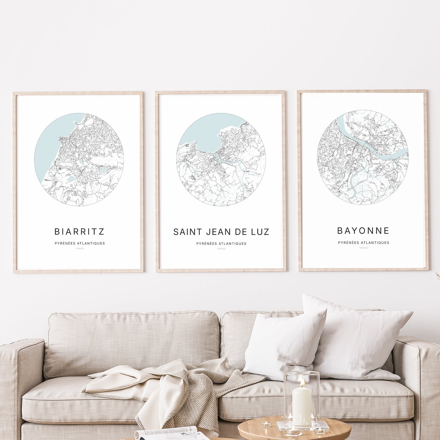 Affiche Saint-Jean-de-Luz – Plan minimaliste