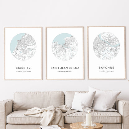 Affiche Saint-Jean-de-Luz – Plan minimaliste