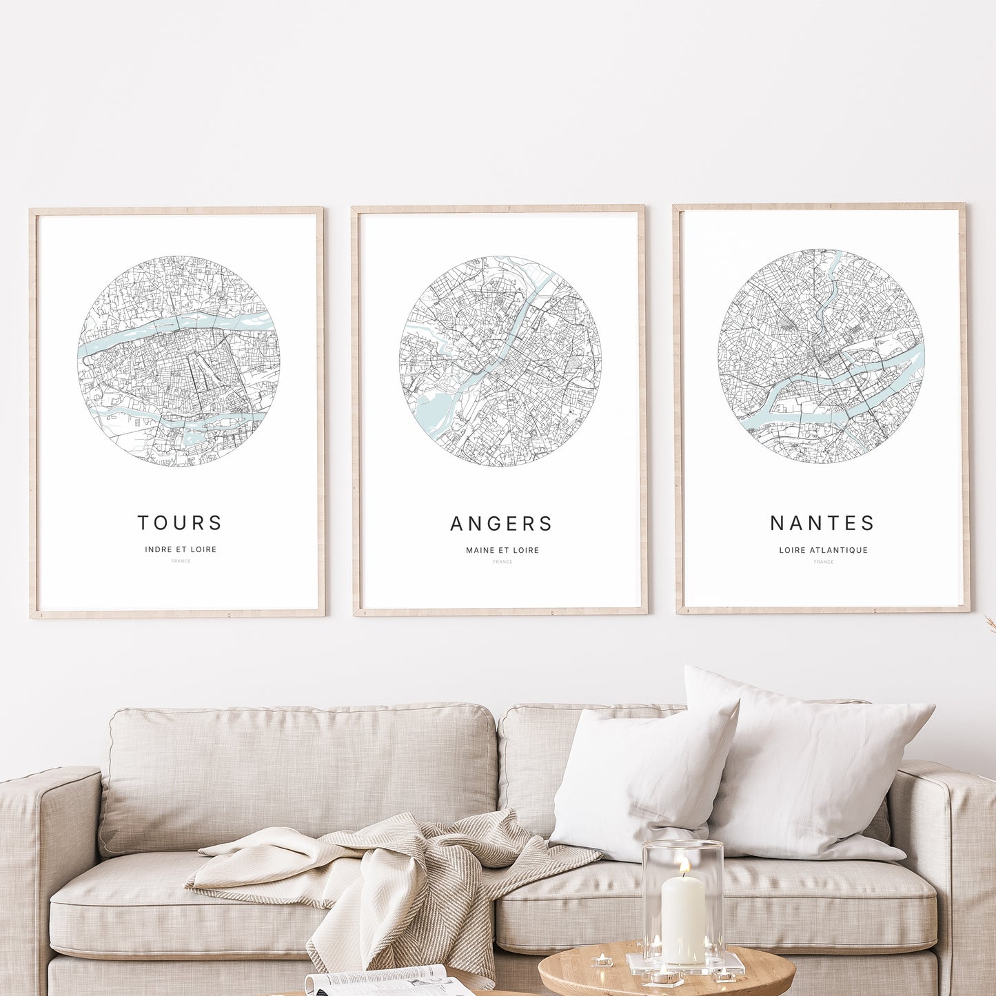 Affiche Angers – Plan minimaliste