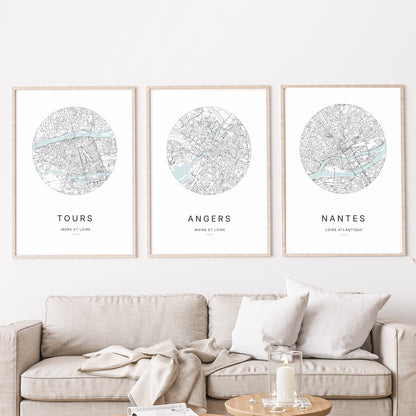 Affiche Angers – Plan minimaliste