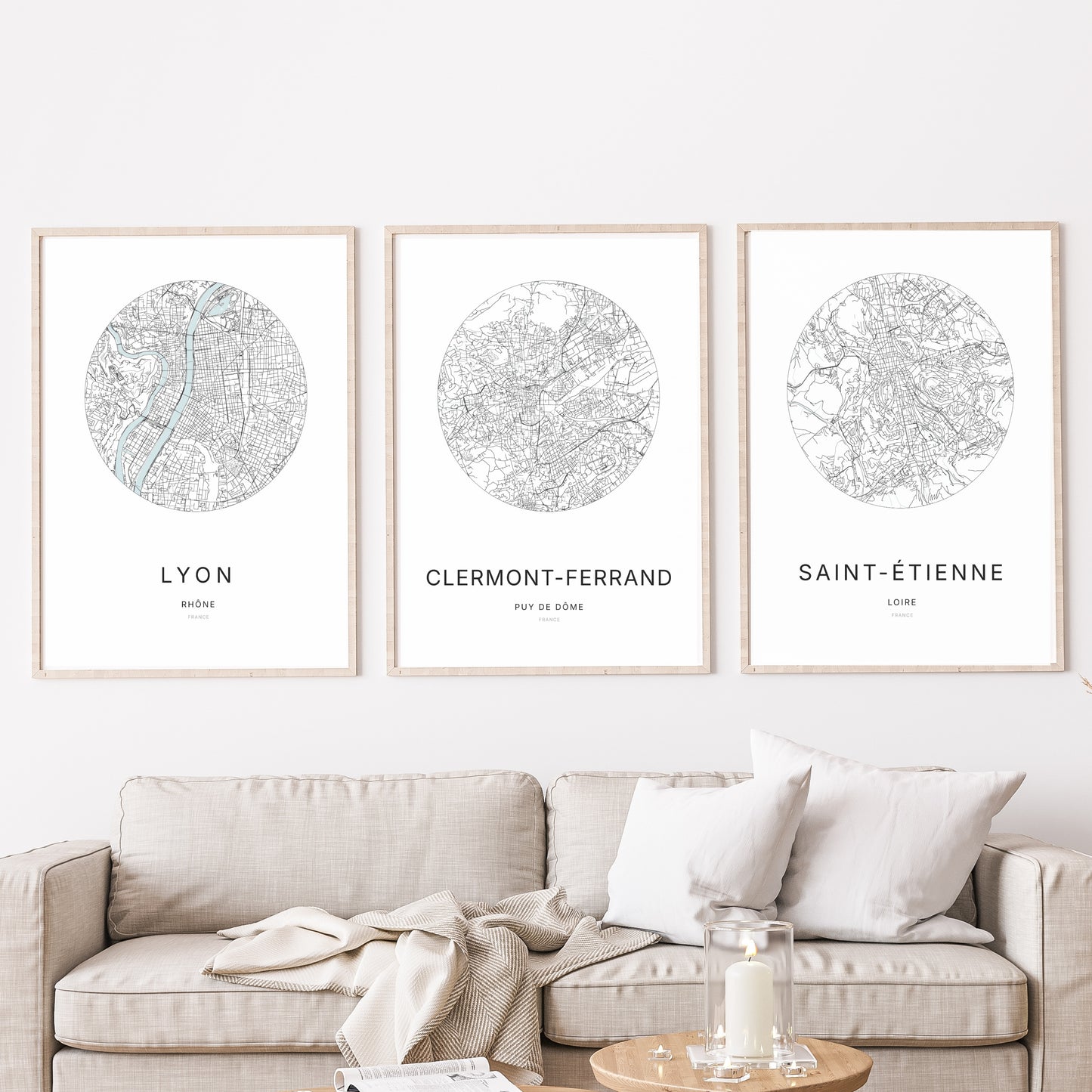 Affiche Clermont-Ferrand - Plan minimaliste