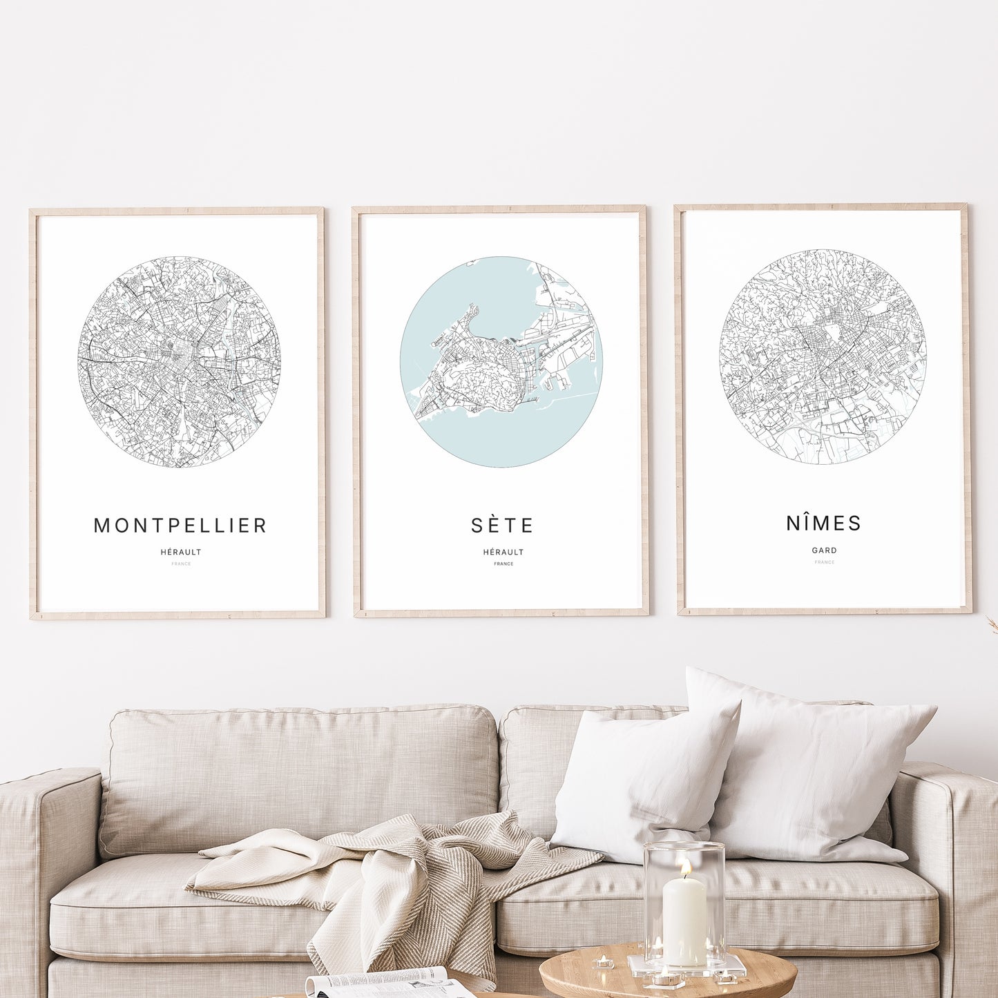 Affiche Sète – Plan minimaliste