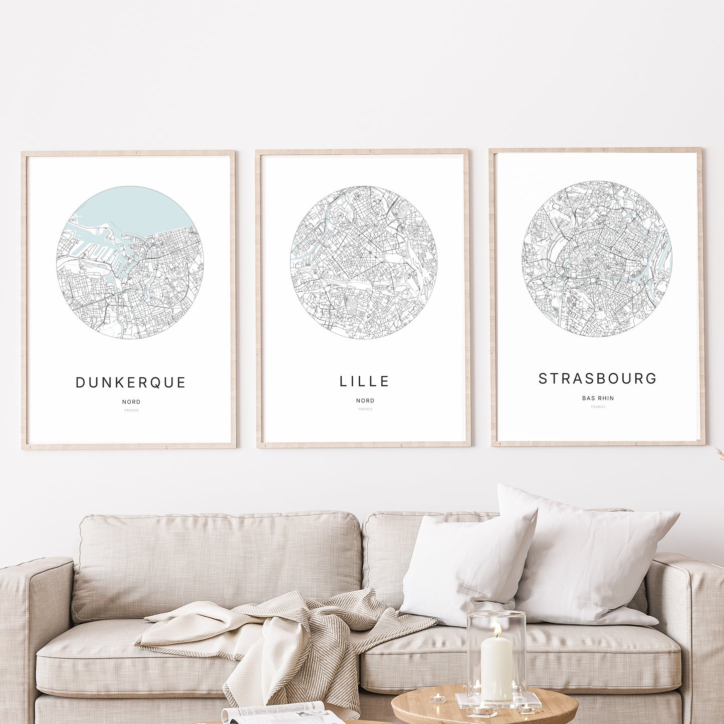 Affiche Lille – Plan minimaliste