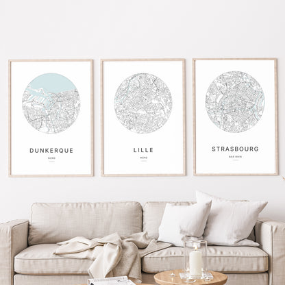 Affiche Lille – Plan minimaliste