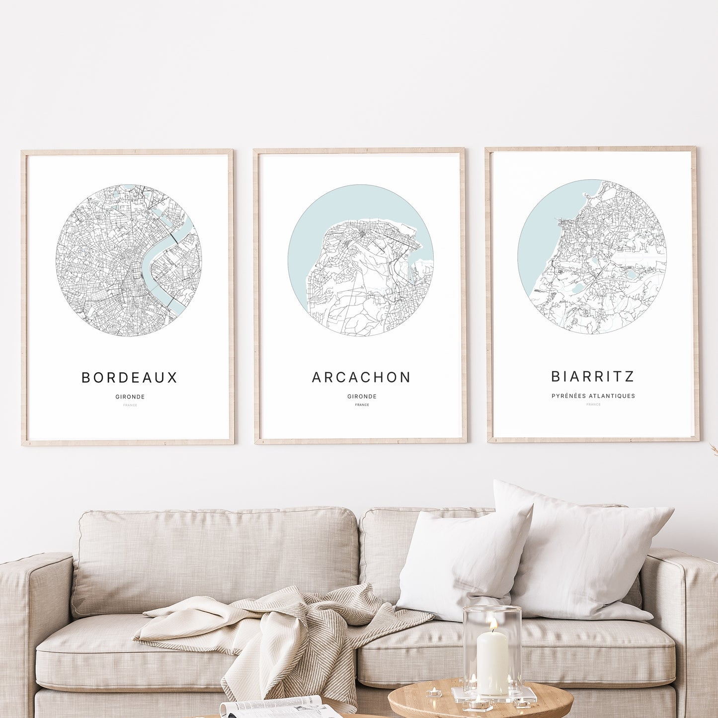 Affiche Arcachon – Plan minimaliste