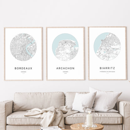 Affiche Arcachon – Plan minimaliste