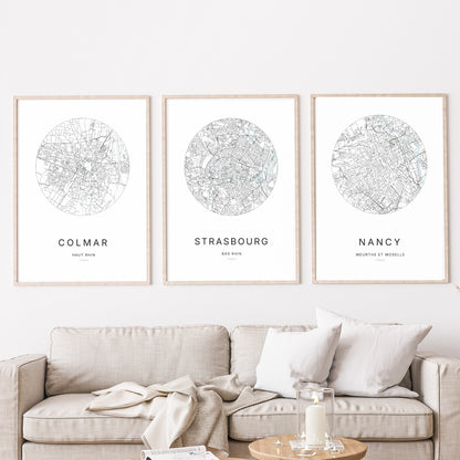 Affiche Strasbourg – Plan minimaliste