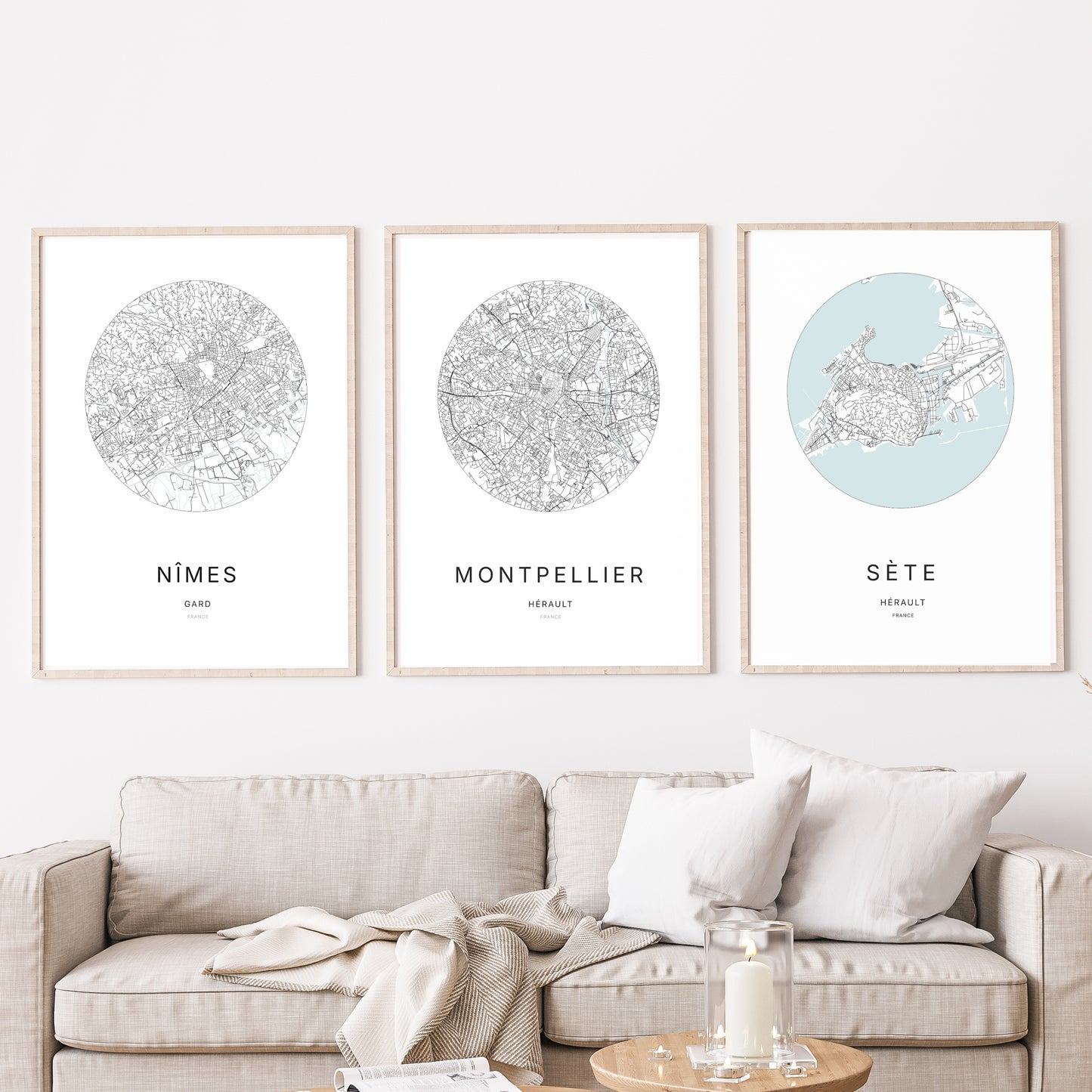 Affiche Montpellier – Plan minimaliste
