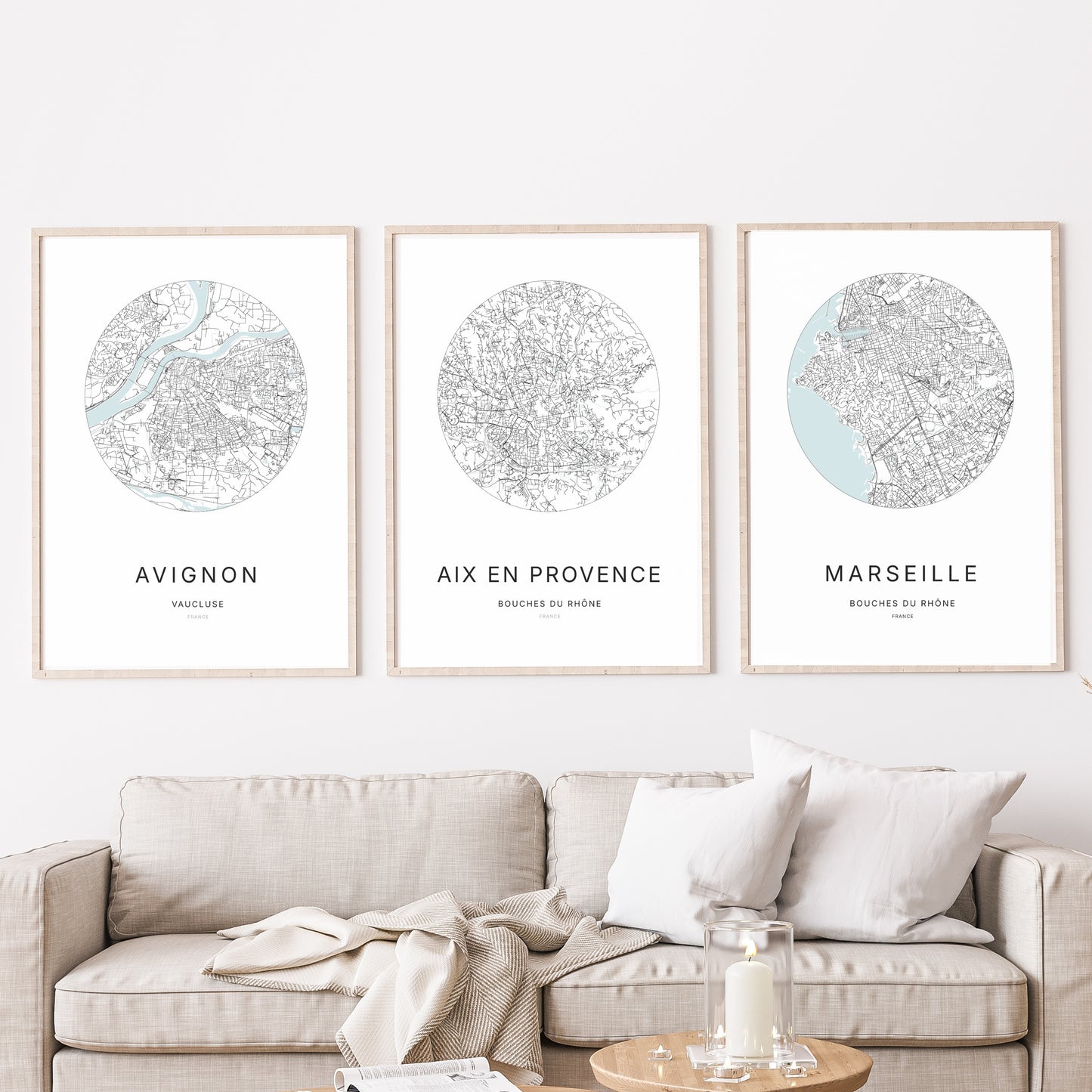 Affiche Aix-en-Provence – Plan minimaliste